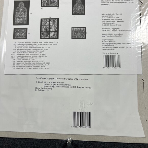 Advent Calendar Westminster Abbey London New Germany Kreuter Christmas UK Xmas - Picture 9 of 15